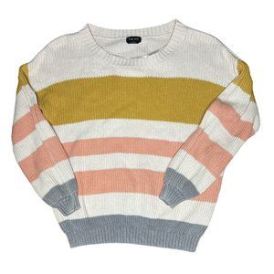 Anthropologie Blank Paige Womens Ivory Cable Knit Sweater Striped Sz S ($128)